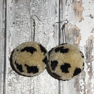Handmade Cheetah Ball Earrings
